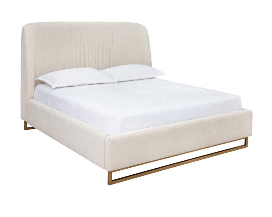 NEVIN BED - KING - DOVE CREAM by Sunpan