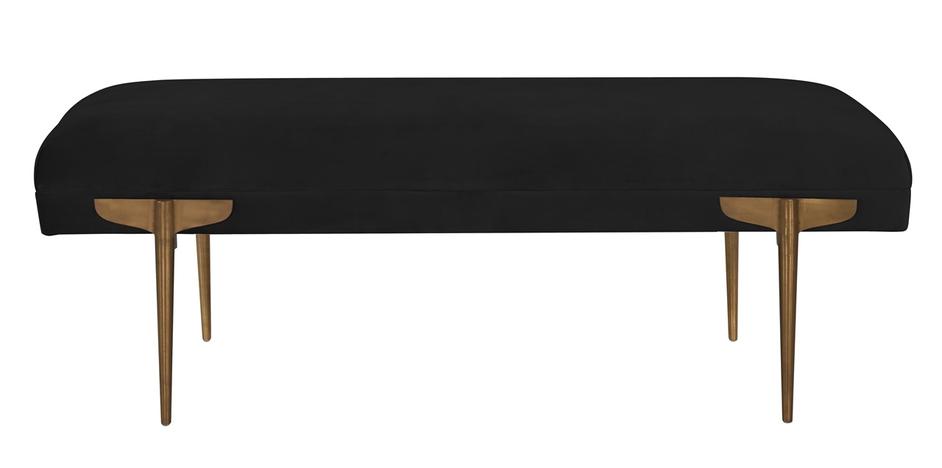 Brno Black Velvet Bench by tov furniture
