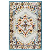 Burket Ansel Distressed Floral Persian Medallion 8X10 Indoor And Outdoor Area Rug In Multicolored by Modway Furniture