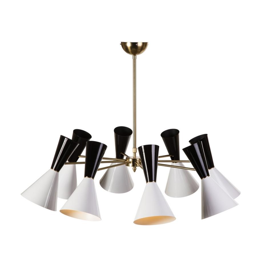 Saphira 8 Light Ceiling Lamp - Black/White by GALLA HOME