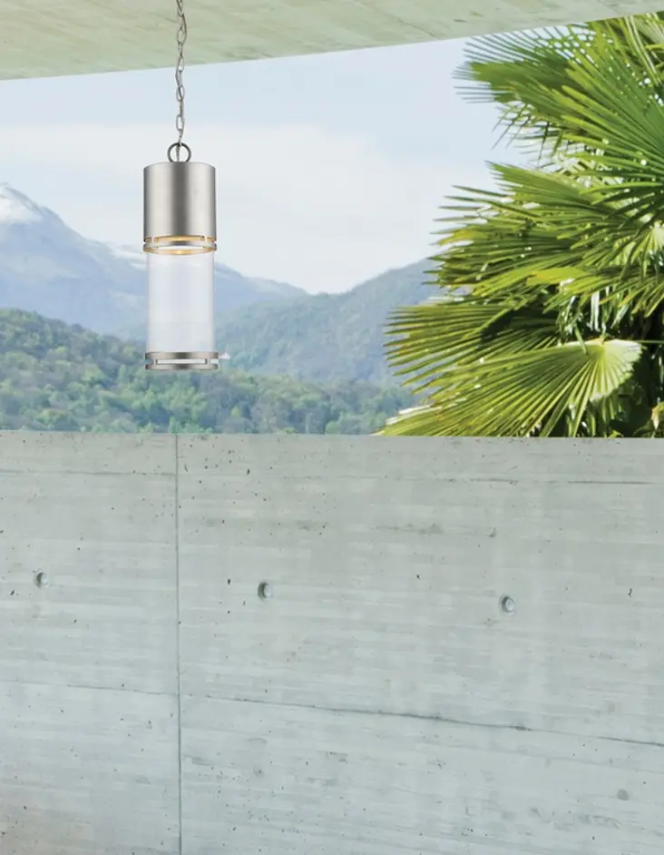 Luminata Outdoor LED Chain Hung Light in Brushed Aluminum Finish by Z-Lite
