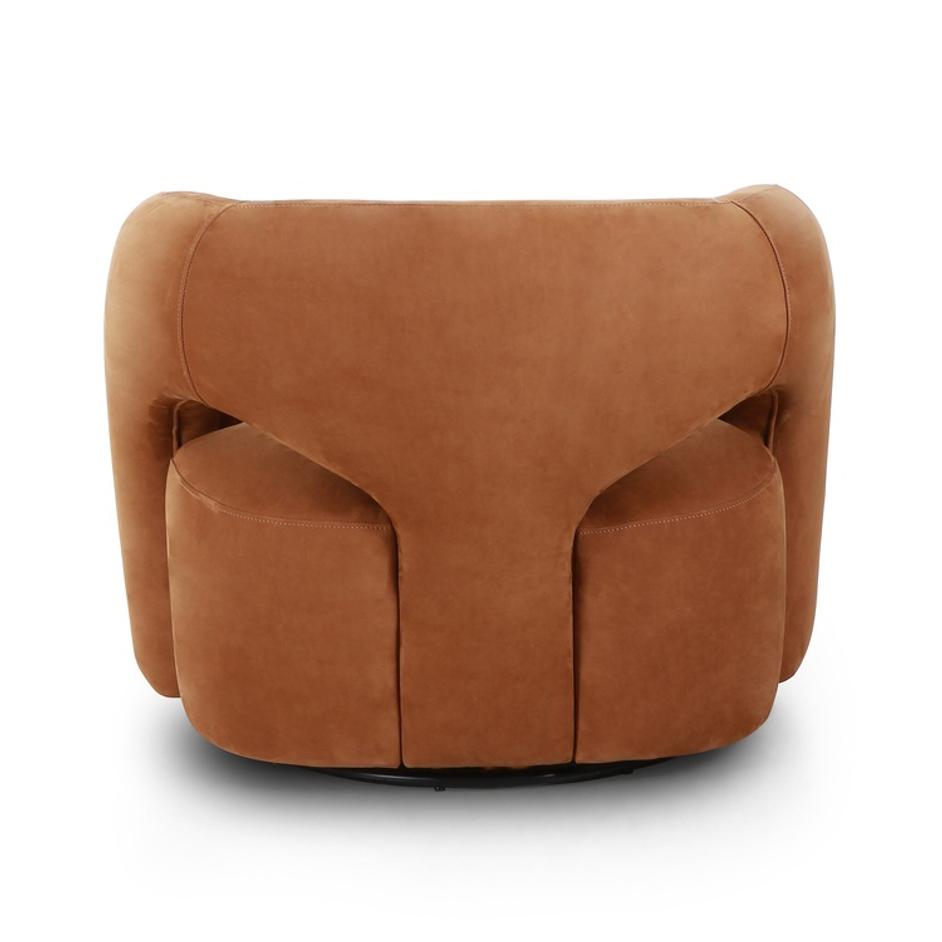 Mazie Swivel Chair - Nubuck Cognac by Four Hands