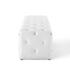 Carole 60" Tufted Button Entryway Faux Leather Bench In White by Modway Furniture