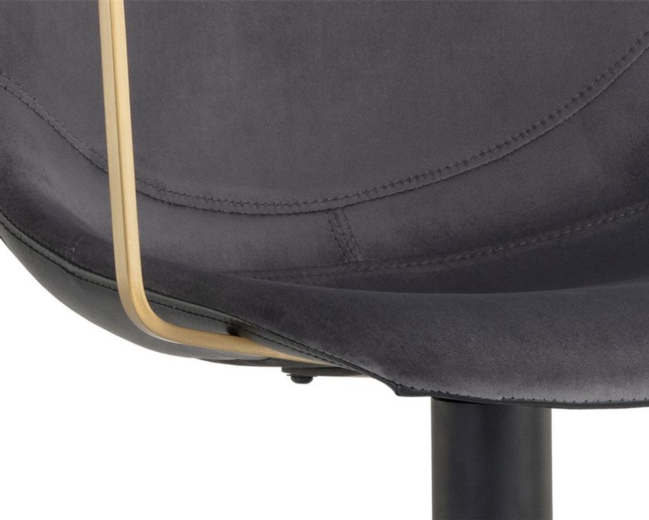 Cassius Swivel Dining Armchair - Slate Tint / Nightfall Black by Sunpan