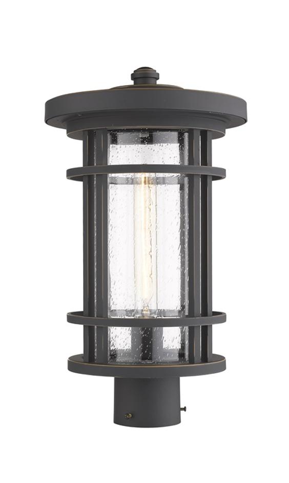 Jordan 1 Light Outdoor Post Mount Fixture in Oil Rubbed Bronze Finish by Z-Lite