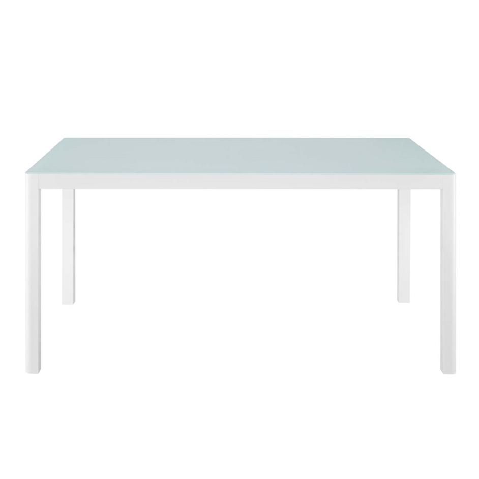 Fenimore 59" Outdoor Patio Aluminum Dining Table In White by Modway Furniture