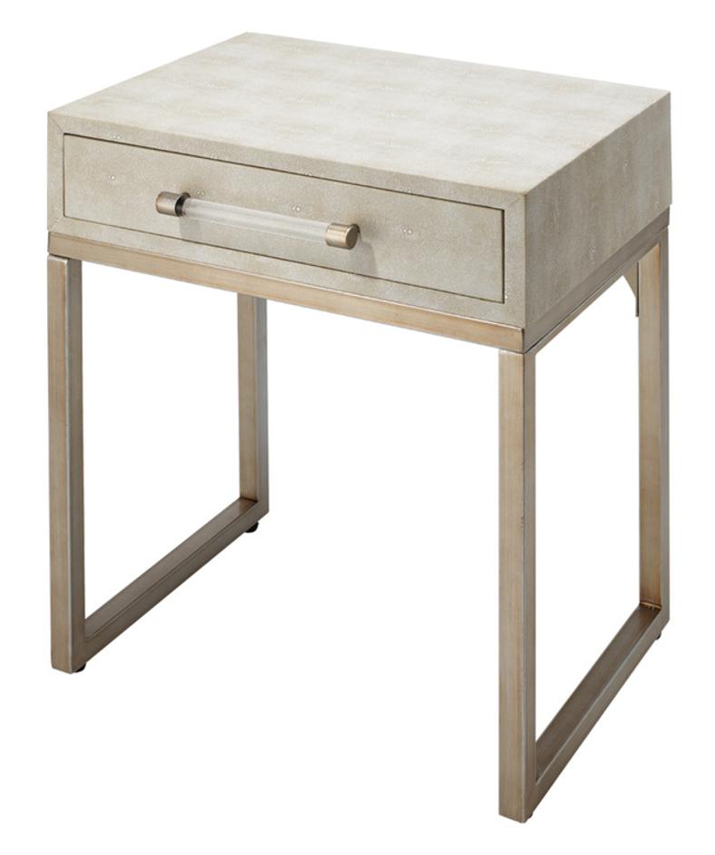 Kain Faux Shagreen Side Table, Cream by Jamie Young
