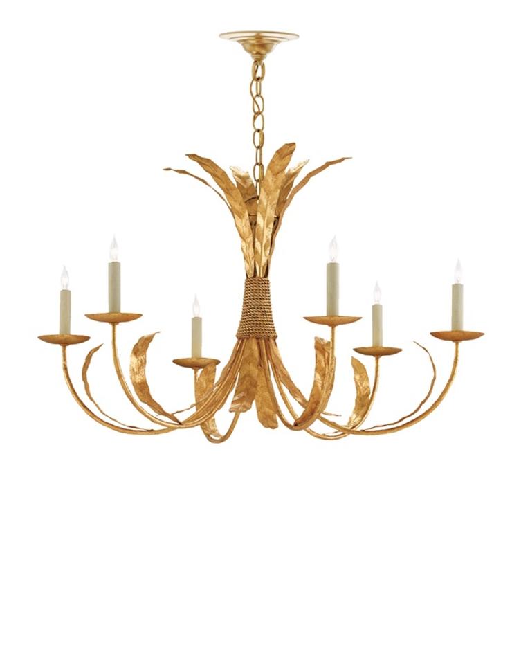 Bette Gold Chandelier In Grecian Gold Leaf by Currey & Company