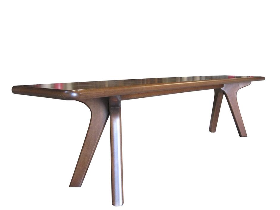 charles bench in natural beechwood and walnut fini by Nuans Design