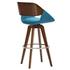 Cyprus Fabric Counter Stool In Santorini Teal/Walnut by New Pacific Direct