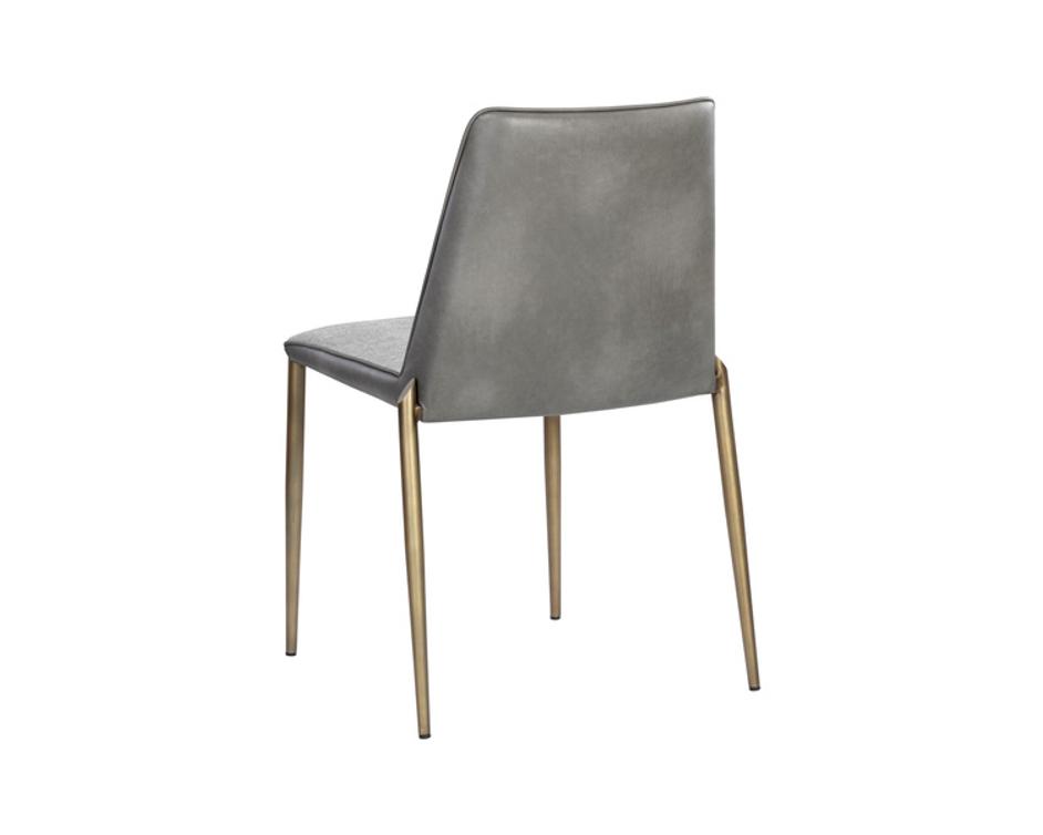 RENEE STACKABLE DINING CHAIR - ANTIQUE BRASS - BELFAST HEATHER GREY / BRAVO METAL by Sunpan