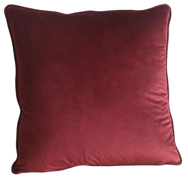 VELVET PILLOW W/ DOWN FILL PERF FABRIC in RUBY RED by Dovetail
