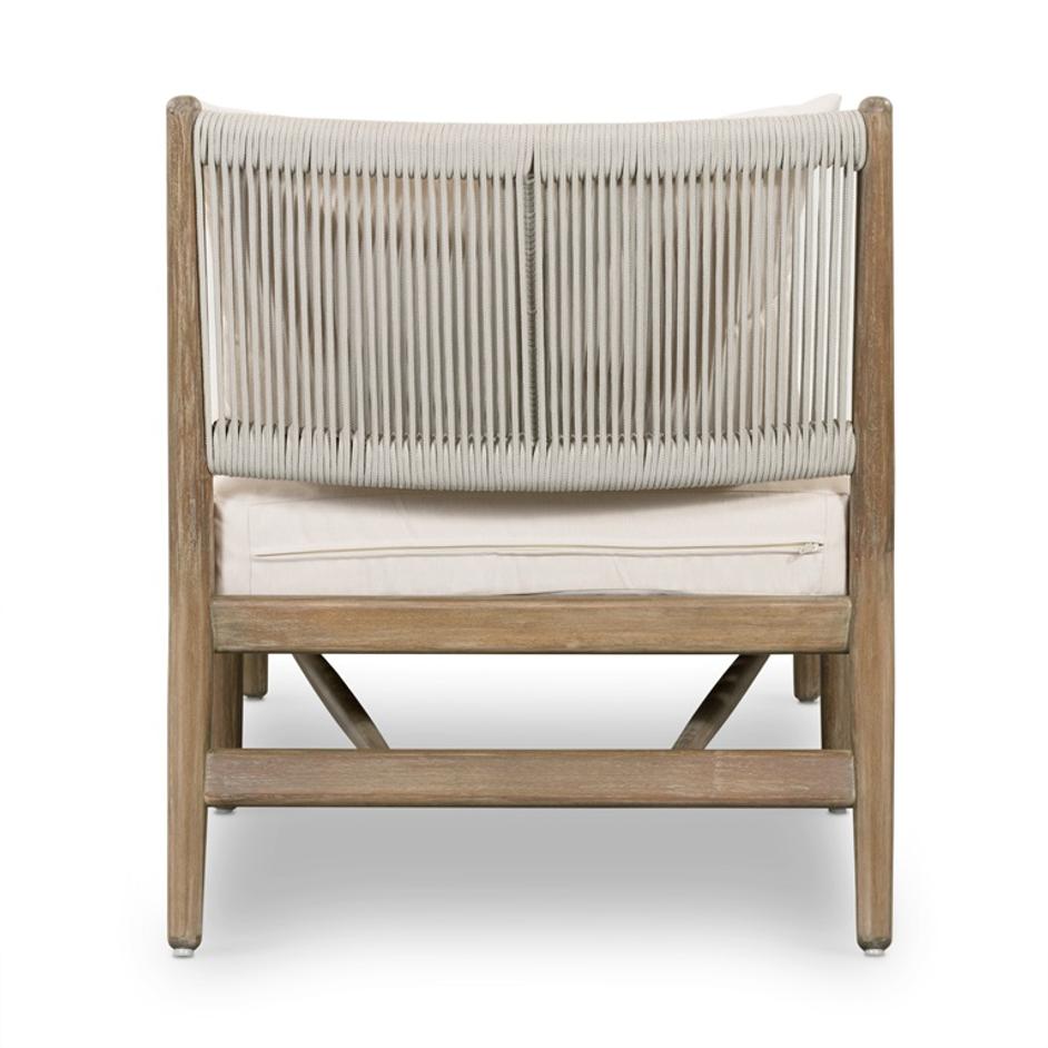 Rosen Outdoor Chaise In Natural Eucalyptus by FOUR HANDS
