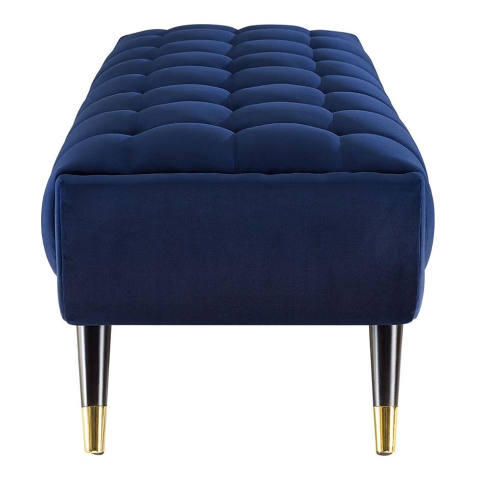Scholar 60" Performance Velvet Bench In Midnight Blue by Modway Furniture
