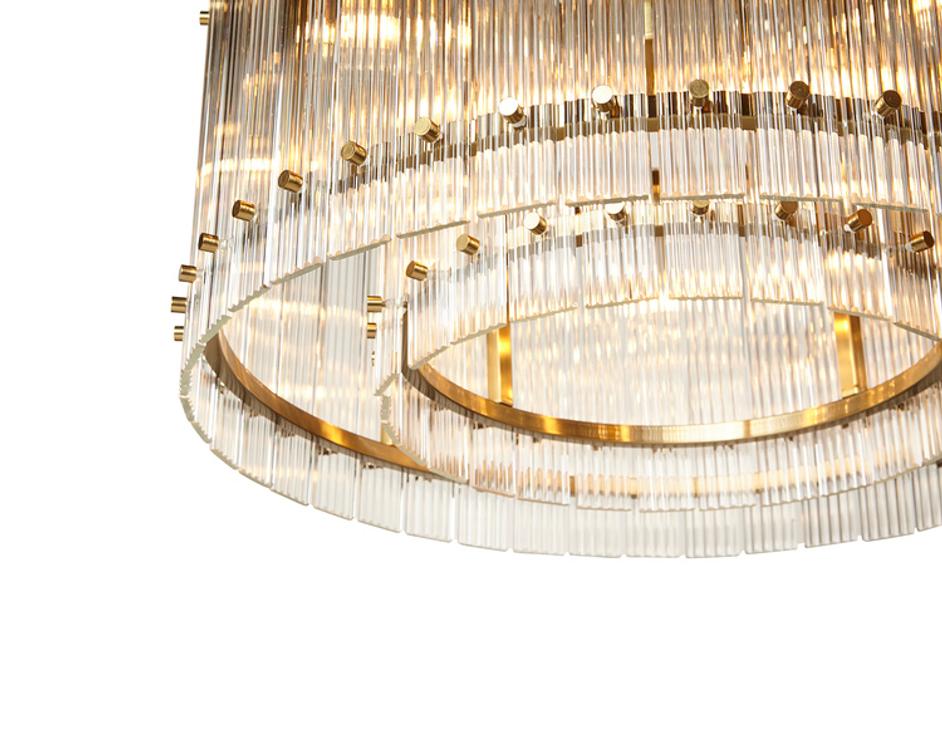 KORE CHANDELIER - SMALL - BRASS - CLEAR by Sunpan