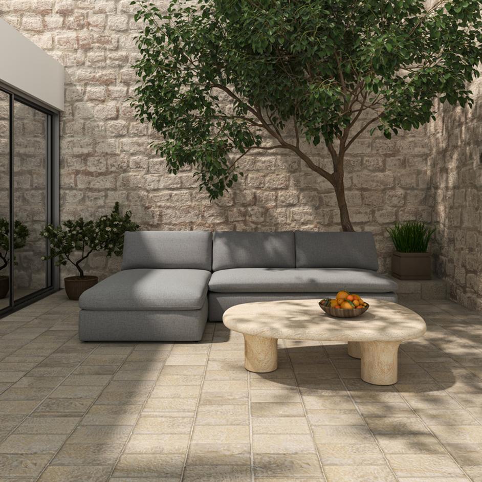 Miles Outdoor Sofa Speckled Light Grey by Moes Home