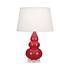 Ruby Red Small Triple Gourd Accent Lamp by Robert Abbey