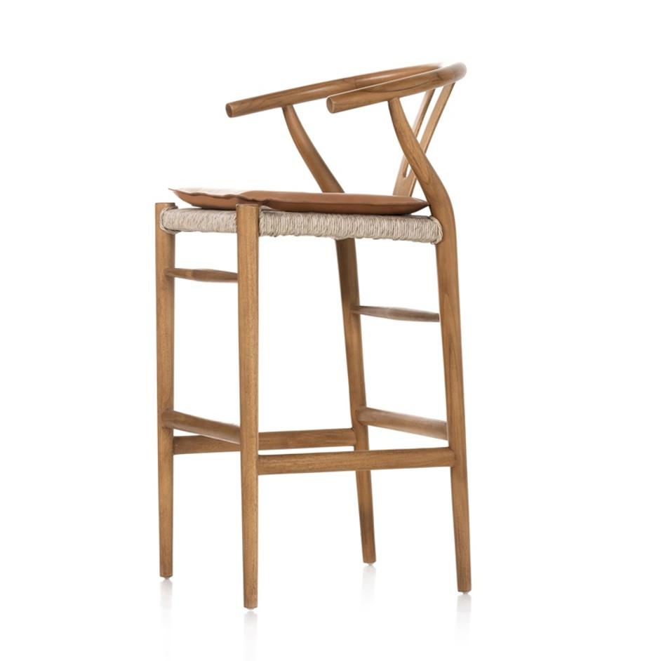 Muestra Stool W Cushion In Natural In Bar by FOUR HANDS