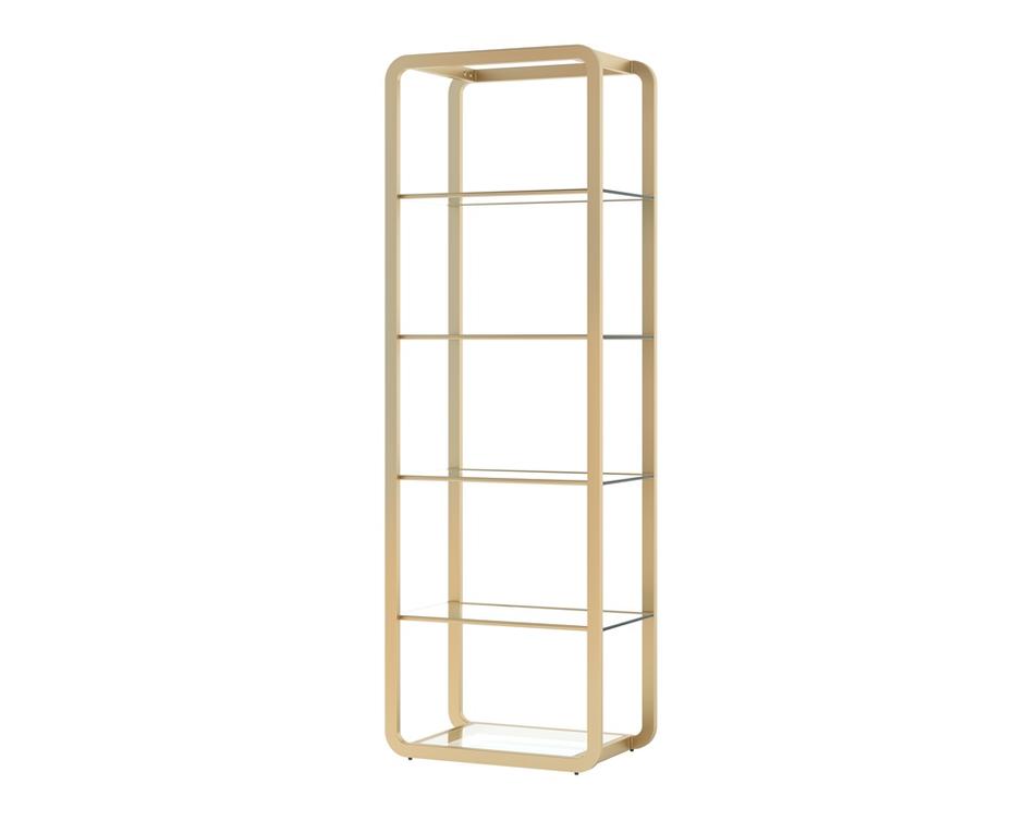 AMBRETTA BOOKCASE - SMALL - GOLD / CLEAR by Sunpan