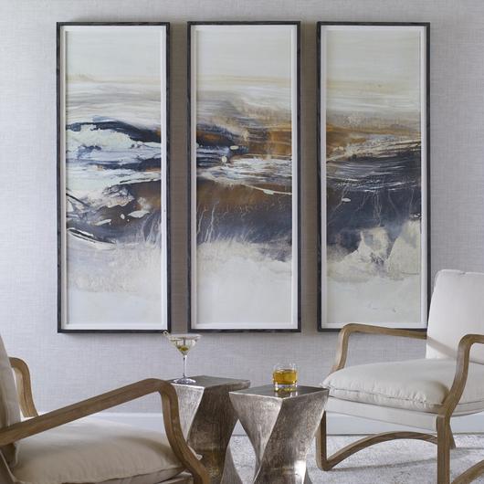 Graphite Horizon Framed Prints, Set/3 by Uttermost