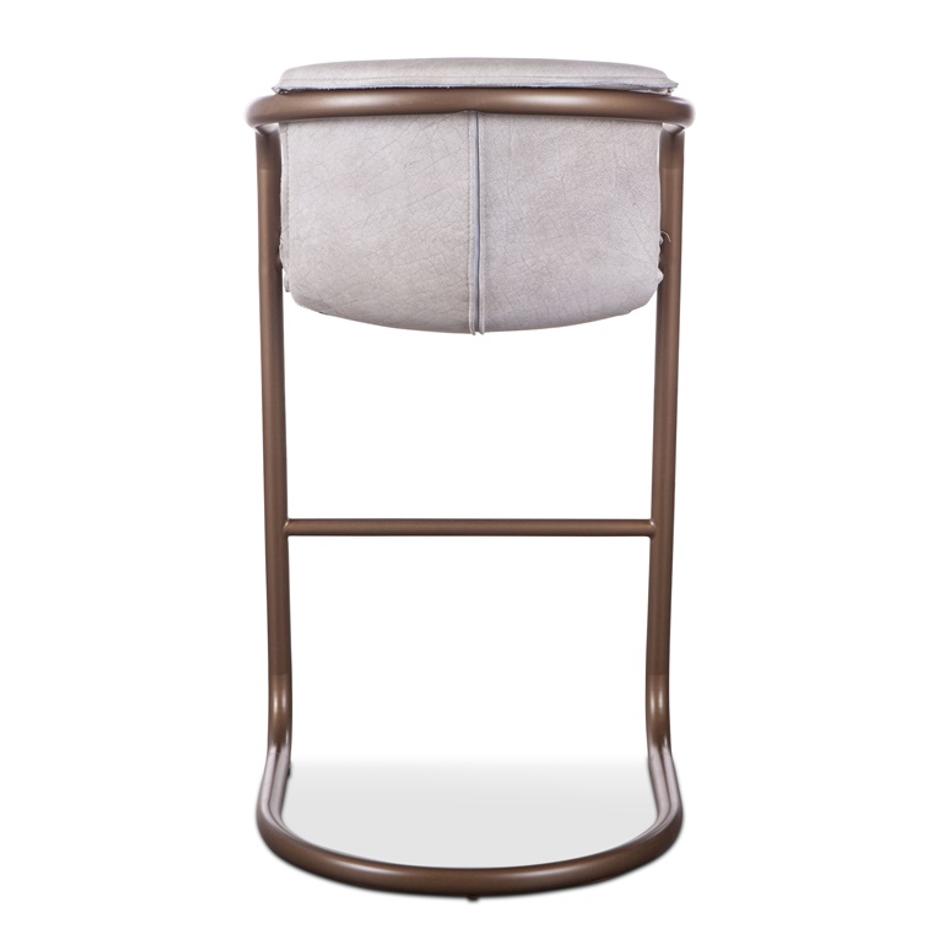 Portofino Leather Bar Chair Vintage White by Home Trends & Design