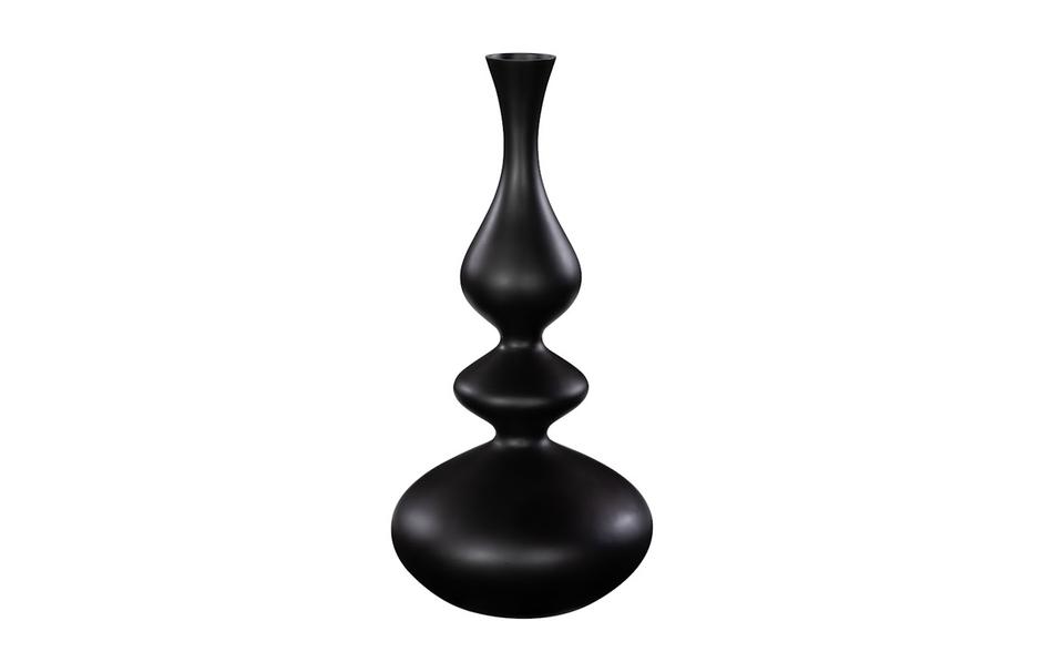 Bella Bloom Vase, Wide, Matte Black by Phillips Collection