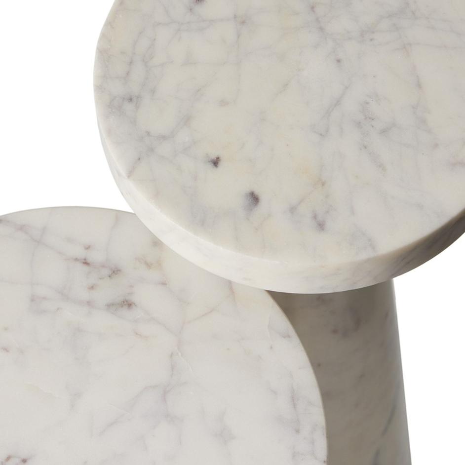 Mabel Nesting End Tables - Veined White Marble by Four Hands