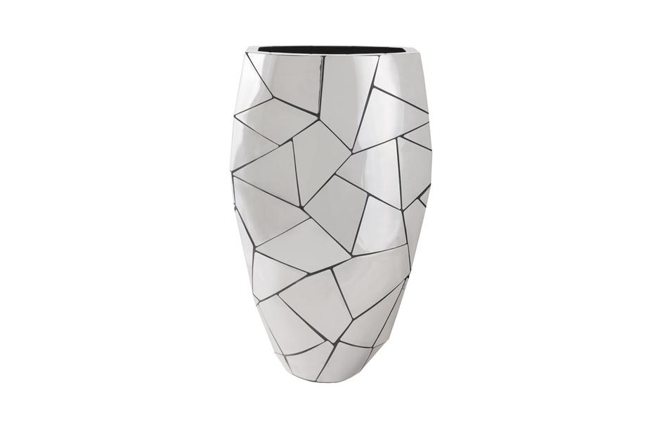 Triangle Crazy Cut Planter, Large, Stainless Steel by PHILLIPS COLLECTION