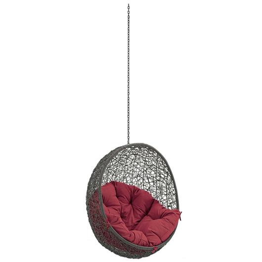 Segreto Outdoor Patio Swing Chair Without Stand In Gray Red by Modway Furniture