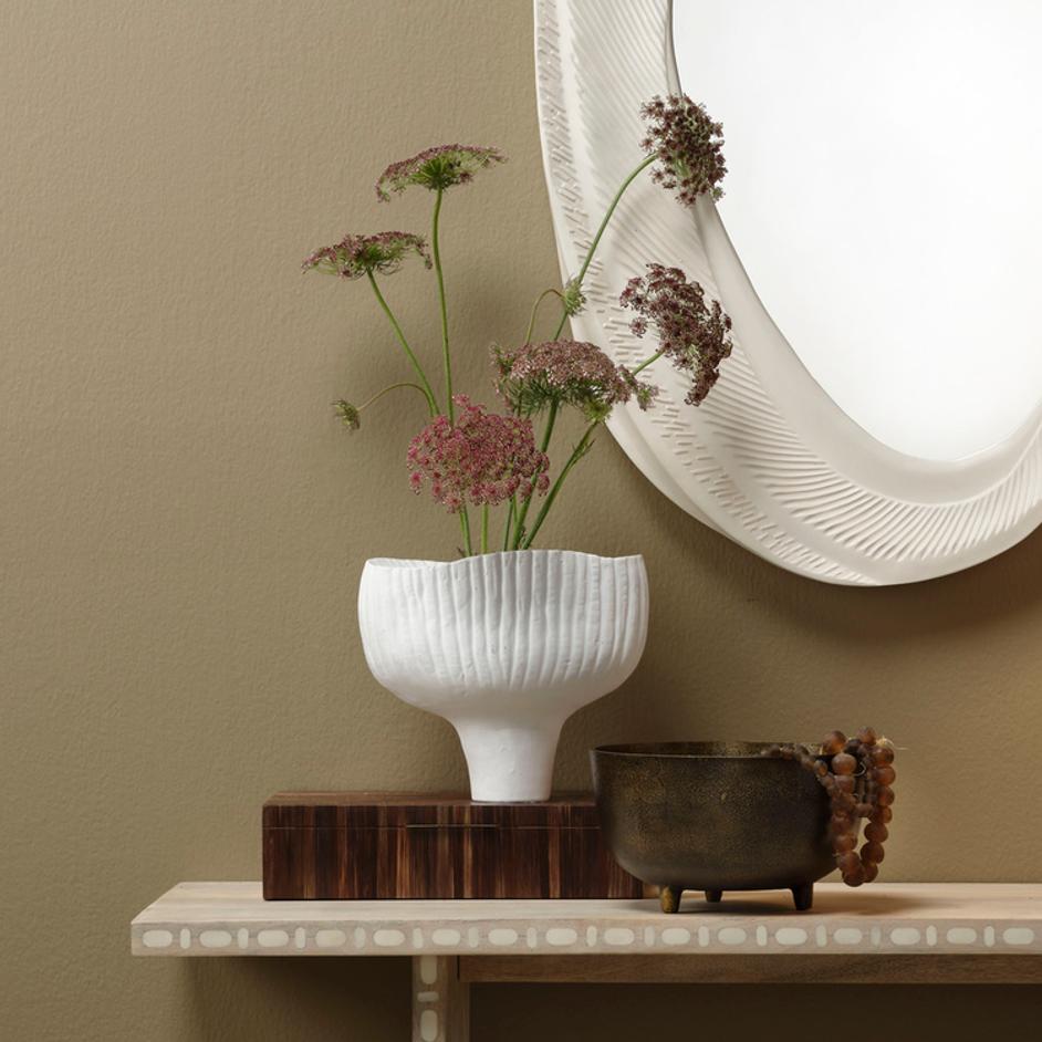 Plunge Ceramic Decorative Vessel, Matte White by Jamie Young