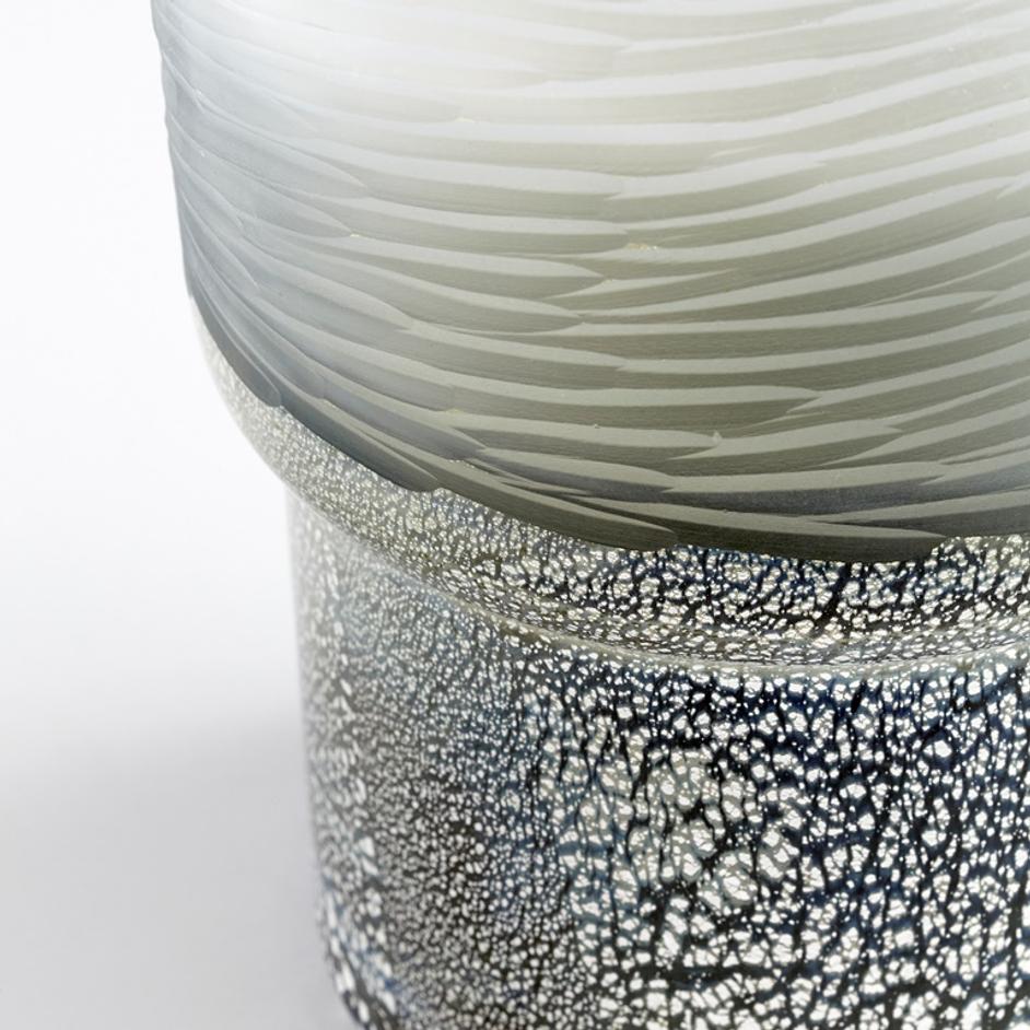 Small Canyonland Vase in Clear and Guilded Silver by Cyan Design