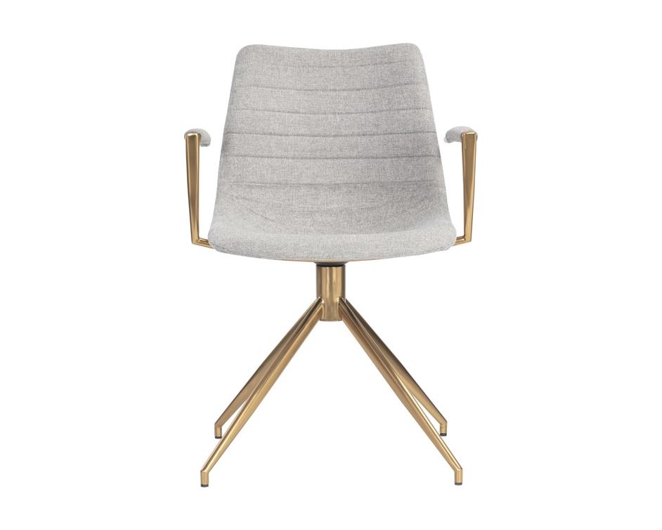 Andres Swivel Dining Armchair - Belfast Heather Grey by Sunpan