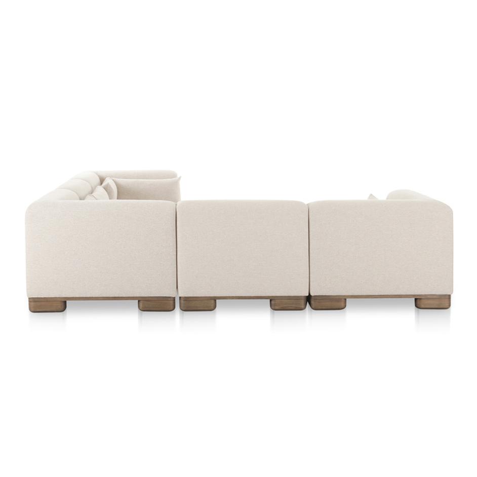 June Classic L-Shaped Modular Sectional Oatmeal by Moes Home