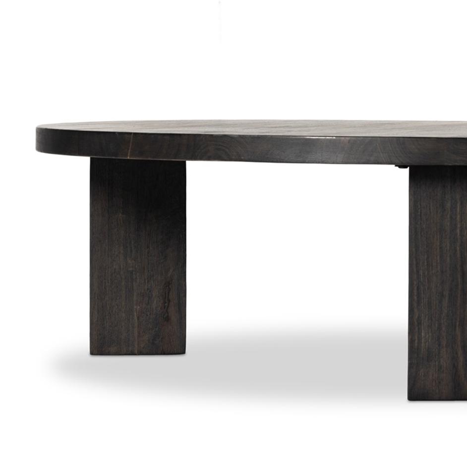 Mesa Large Round Coffee Table In Ebony by FOUR HANDS