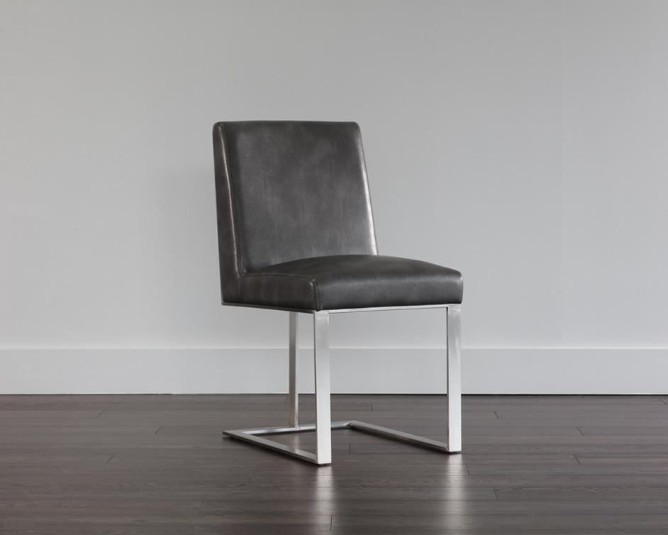 Dean Dining Chair - Stainless Steel - Cantina Magnetite by Sunpan