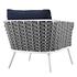 Aubrey Outdoor Patio Aluminum Armchair In White Navy by Modway Furniture