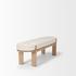 Sohan Light Brown Elm Wood w/ Oatmeal Fabric Bench by Mercana