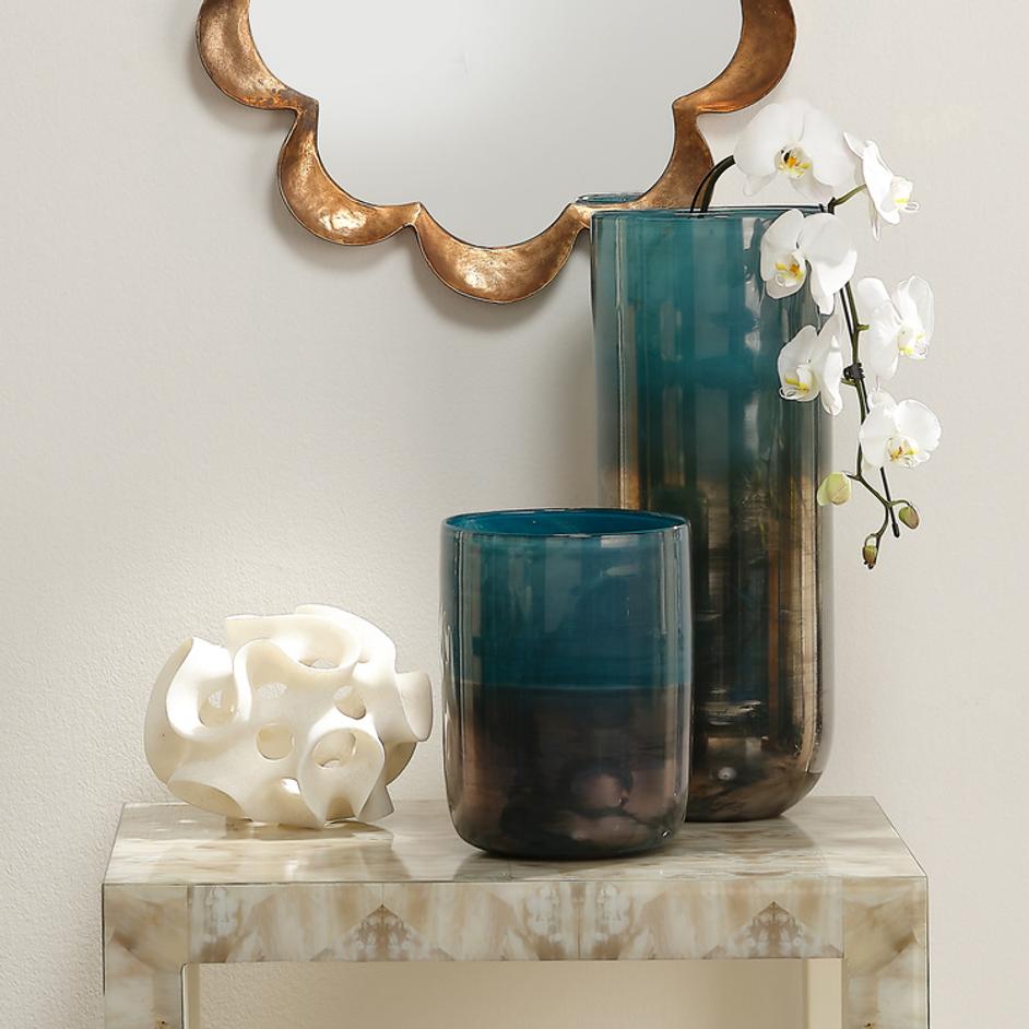 Ribbon Resin Decorative Sphere, White by Jamie Young