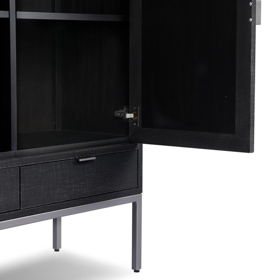 Cressida Bar Cabinet - Black Linen by Four Hands
