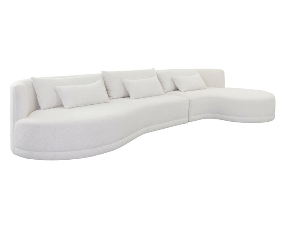 LAKEN SOFA CHAISE - RAF - COPENHAGEN WHITE by Sunpan