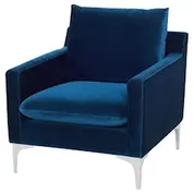 ANDERS SINGLE SEAT SOFA IN MIDNIGHT BLUE FABRIC SEAT by Nuevo Living
