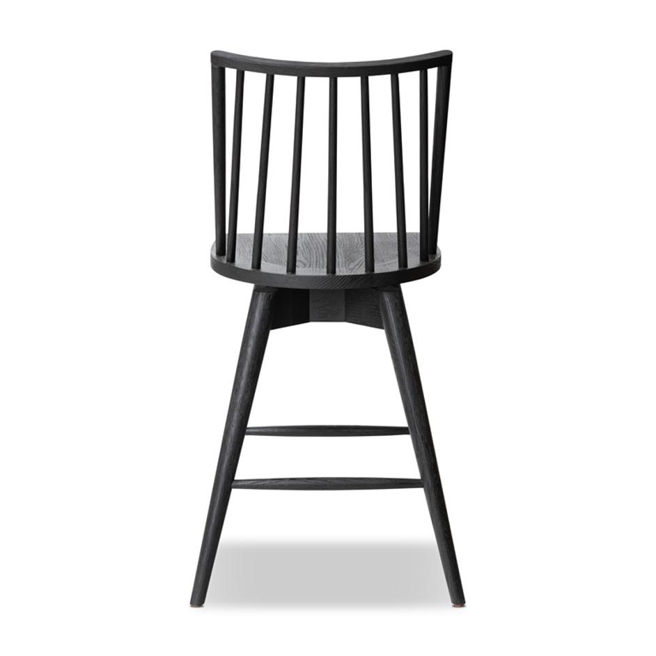 Lewis Swivel Counter Stool in Black Oak by FOUR HANDS