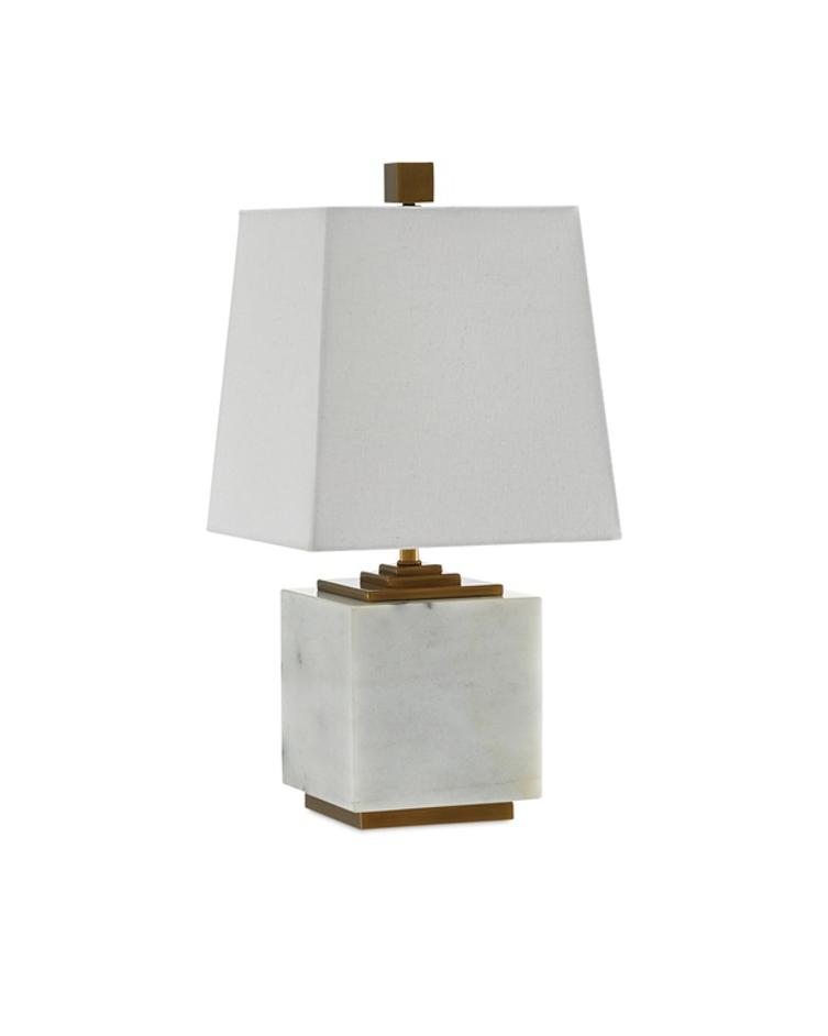 Annelore Table Lamp In White & Antique Brass by Currey & Company