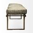 Jessie 55L x 16W White/Gray Hair-On-Hide Seat W/Gold Metal Base Accent Bench by Mercana