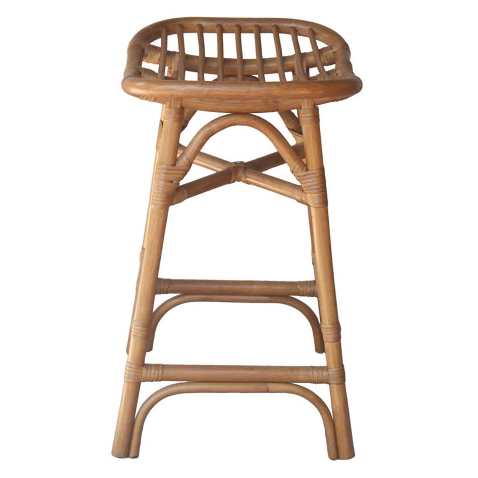 Damara Rattan Counter Stool In Canary Brown  by New Pacific Direct