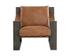 BERKE LOUNGE CHAIR - GUNMETAL - TAN LEATHER by Sunpan