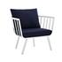Estelle Outdoor Patio Aluminum Armchair In White Navy by Modway Furniture