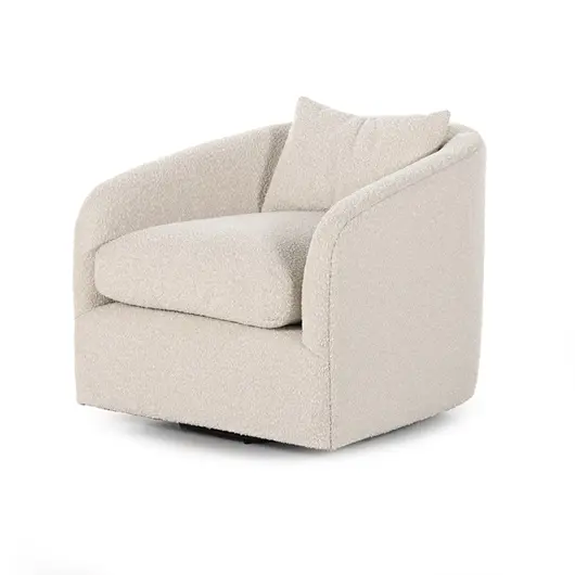 Topanga Swivel Chair In Knoll Natural by FOUR HANDS
