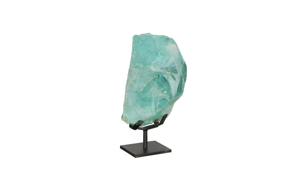 Refractory Glass Sculpture, Blue, On Base by Phillips Collection