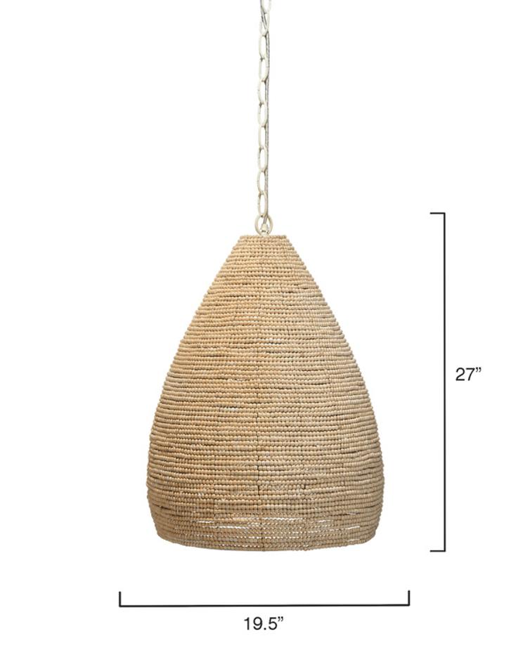 Gulf Wood Beaded 1-Light Pendant by Jamie Young